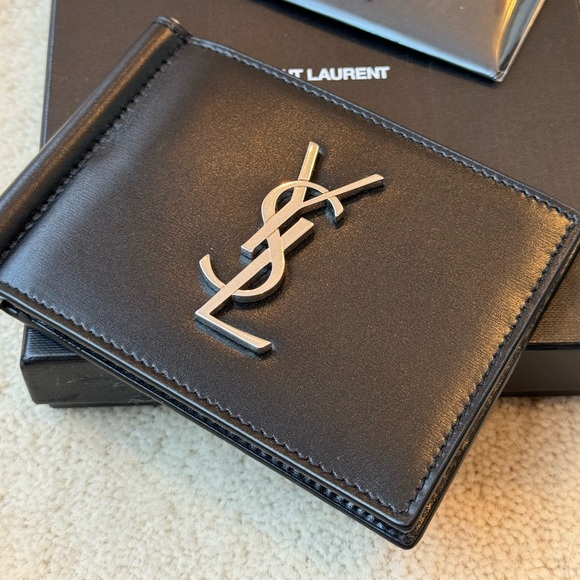 YSL Black Wallet Silver Hardware - Picture 1 of 5